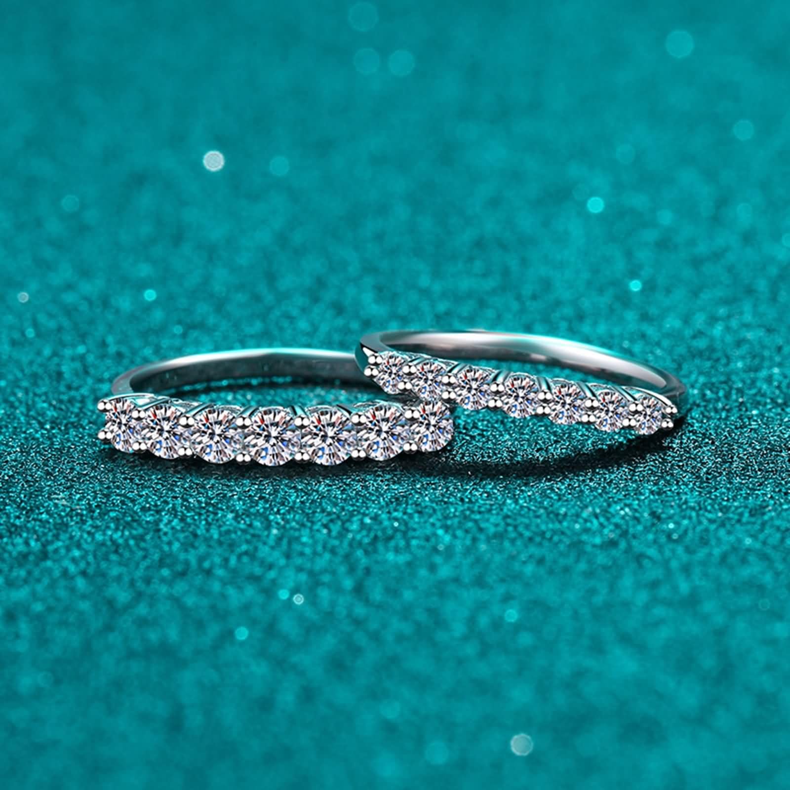 Pierścionki damskie białe złoto 375/585/750, okrągły syntetyczny diament 0,7 ct, srebrny pierścionek damski