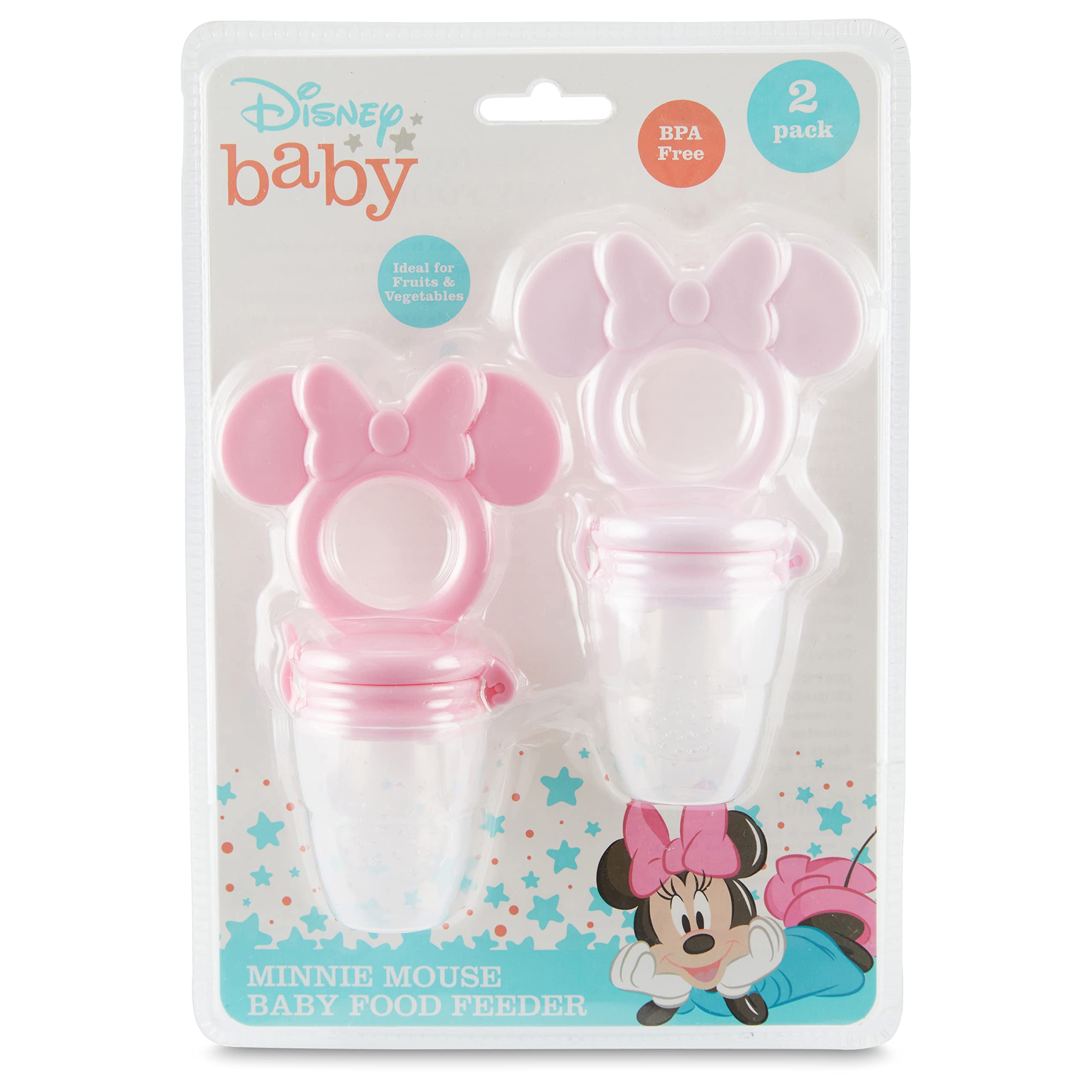 Disney Mickey und Minnie Beißring mit Fruchtfutterstation - Sicheres und langlebiges Design zur Beruhigung der Zahnungsschmerzen Ihres Babys