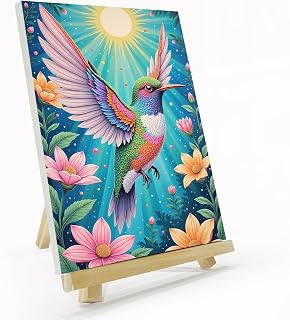 JOOZ Hummingbird Framed Paint by Numbers Kit for Adults 8x12 Inch
