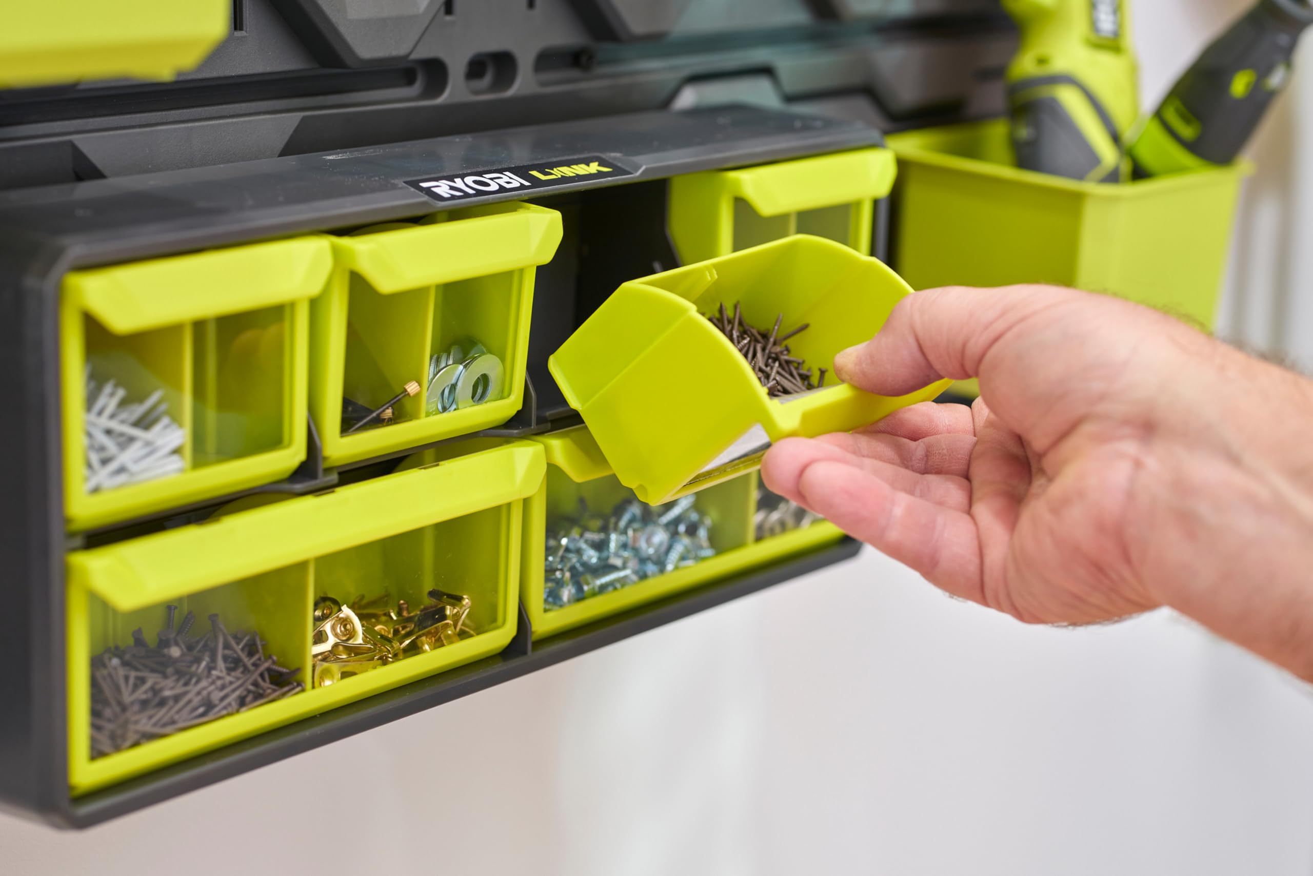 RYOBI RSLW309 - Organizador de contenedores extraíbles y separadores ajustables - Carga máxima: 9 kg - Sistema RYOBI LINK