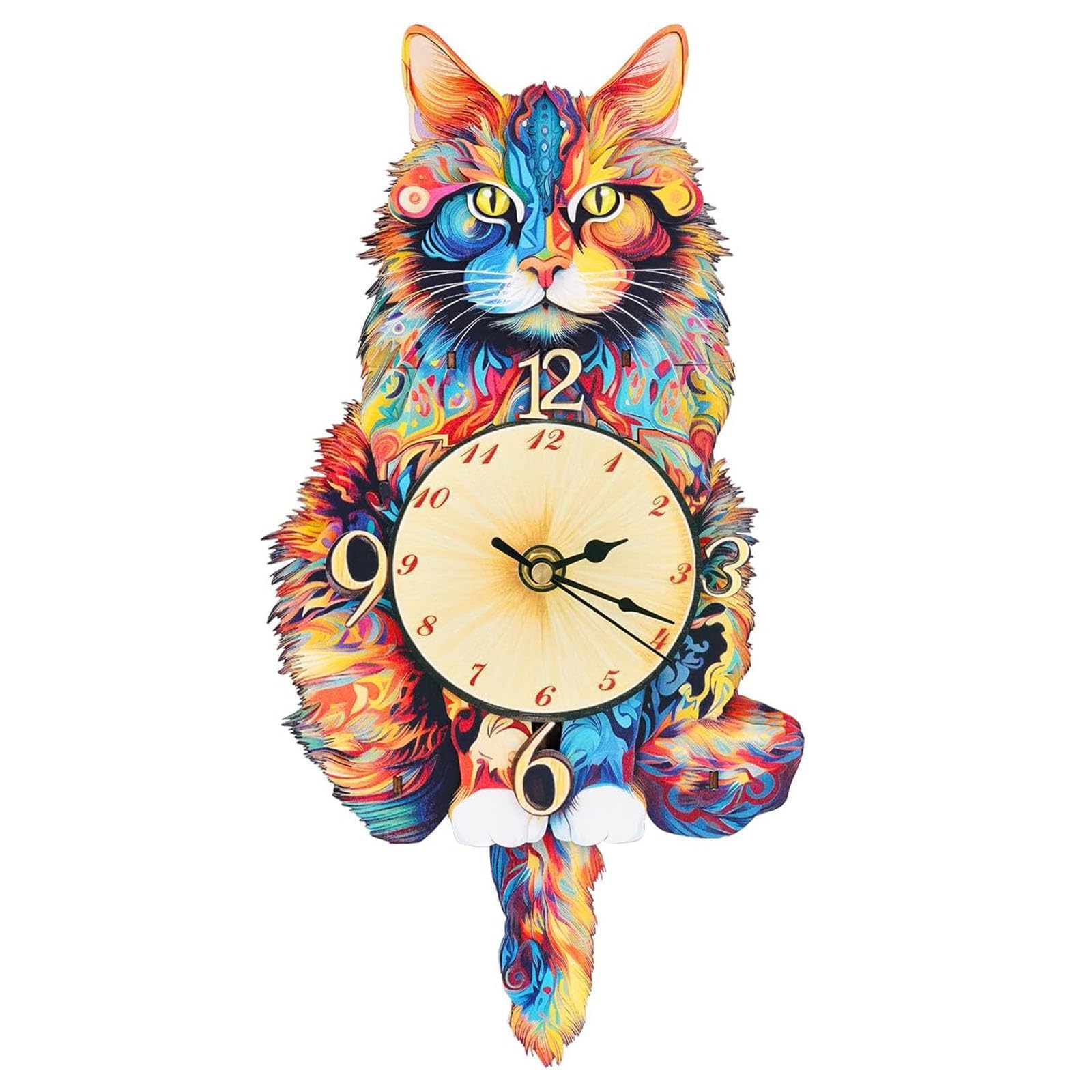 Kosmickiss Puzzle 3D in legno per adulti, kit modello meccanico gatto Maine, puzzle fai da te, regali per gli amanti dei gatti, regali creativi per uomini e donne, artigianato in legno a pendolo
