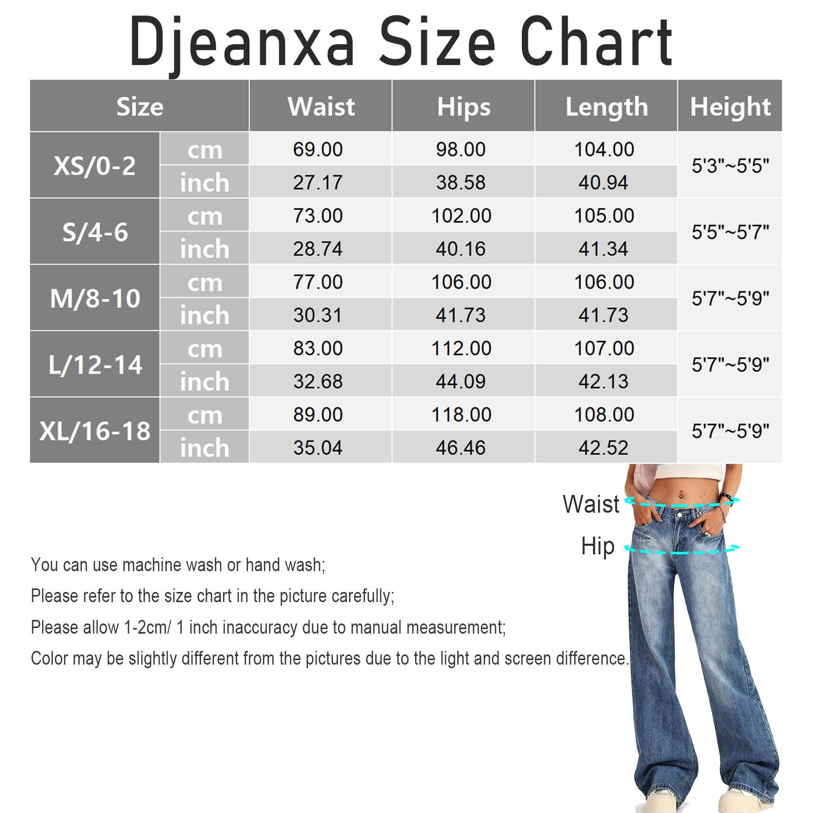 Jeans larghi da donna a vita bassa lavati dritti a gamba larga pantaloni in denim casual allentato boyfriend Jean Streewear pantaloni