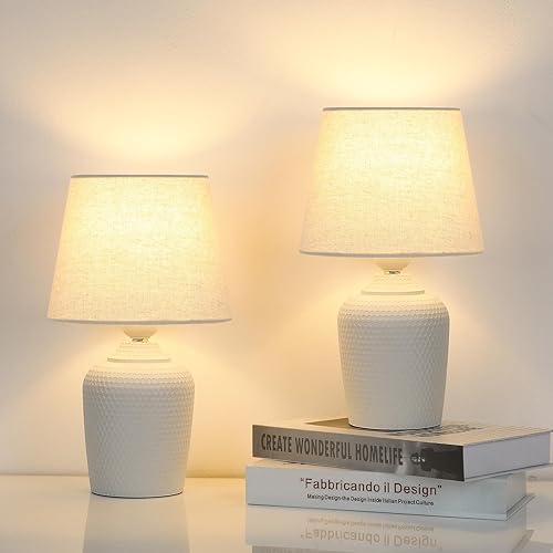 Sucolite Small 11.8'' Table Lamps Set of 2, Bedside Nightstand