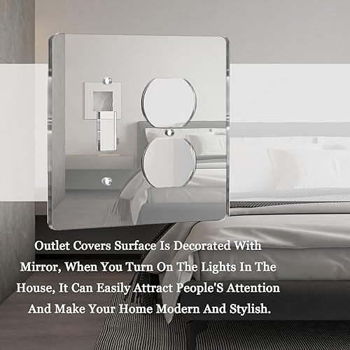 Miniatura 4 de 1 cubierta de salida de espejo, placas de interruptor de luz duraderas, placas de interruptor de espejo de acrílico y cubiertas de tomacorriente,