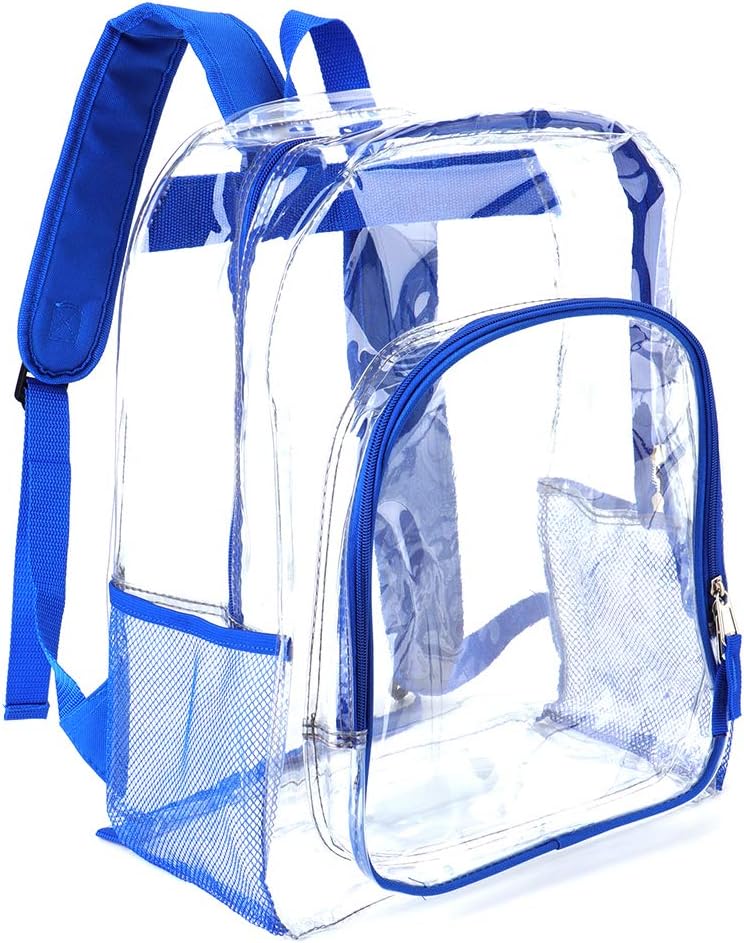 JOMPARO Heavy Duty Transparent Clear Backpack See Through Backpacks Gray Plastic Bookbag For School Sports Work Security Travel Stadium College Grey - View #2