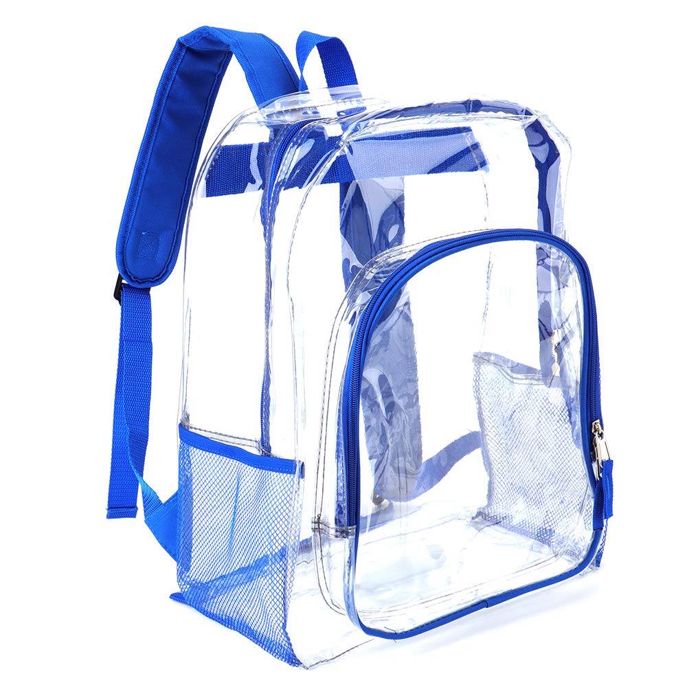 Photo 1 of JOMPARO Heavy Duty Transparent Clear Backpack (Blue)
