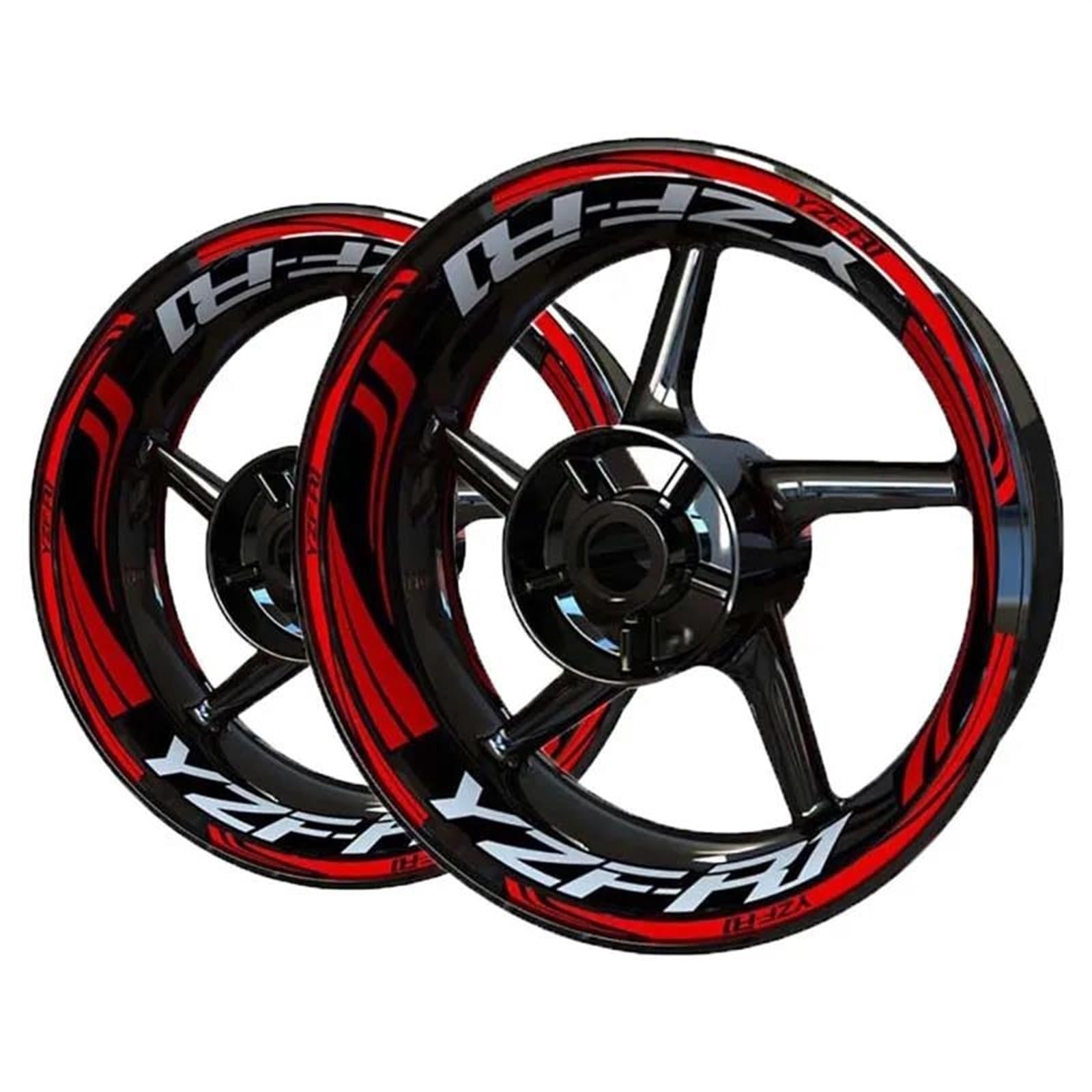 Motorcycle Racing Equipment Accessories Wheel Tire Rim Adhesive Reflective Decal Sticker for Yamaha YZF R1 Decorative(Color1)