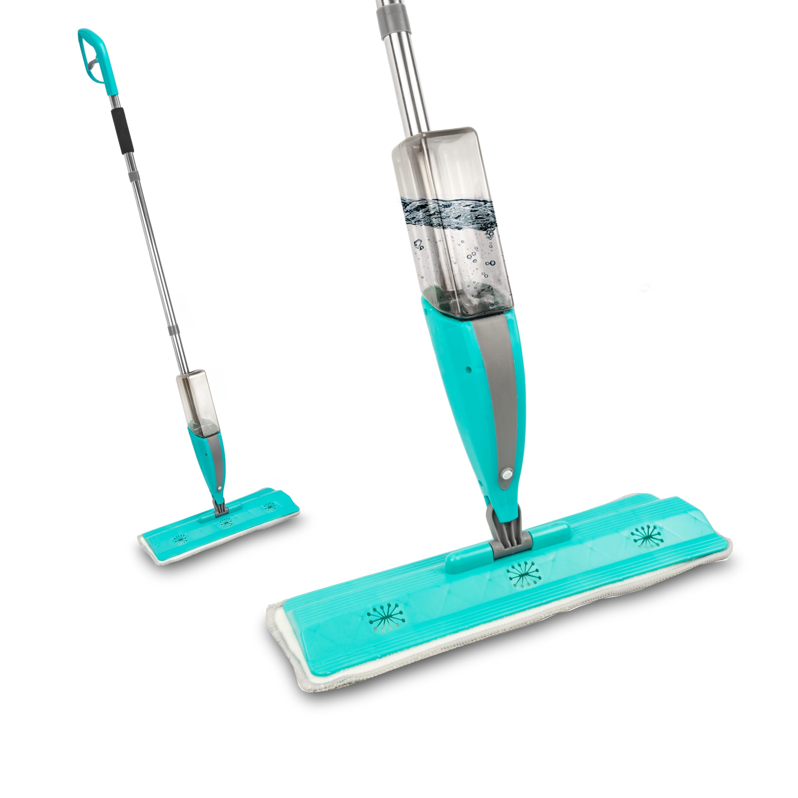 Zangco Blue Premium Spray Mop For Floor Cleaning - Refillable Bottle, Microfiber Pad - Perfect For Hardwood, Tile, And Laminate Floors (Blue)