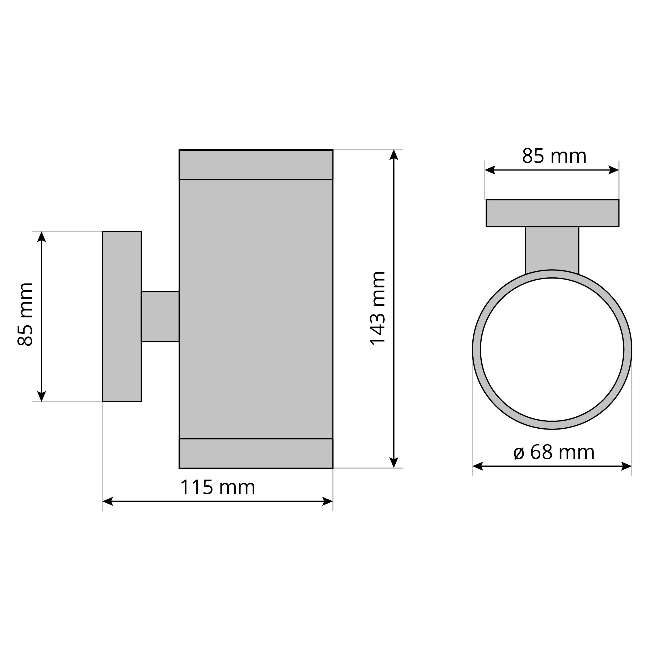 LED Außenwandleuchte 2 Stück Up & Down anthrazit IP54 GU10 4W warmweiß
