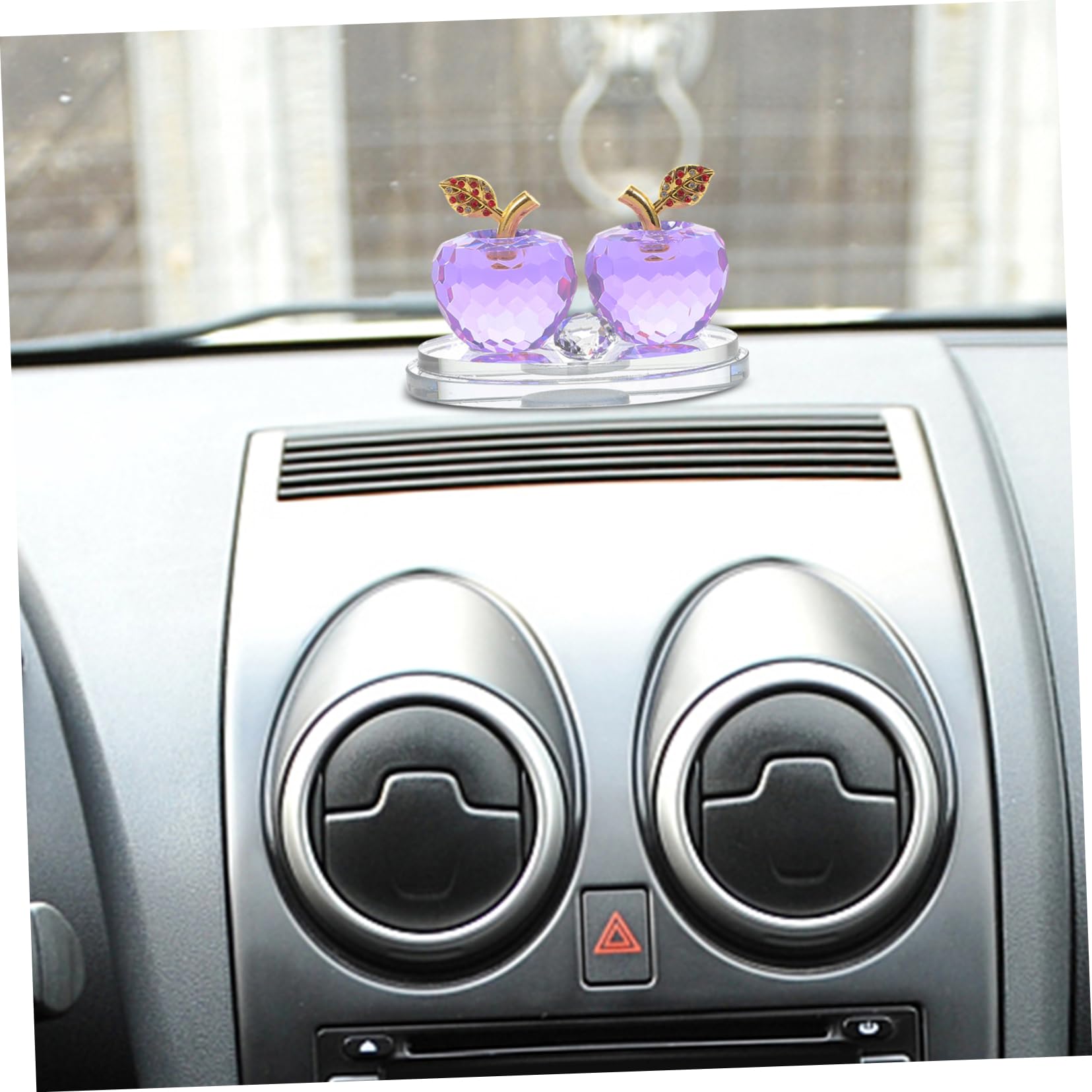 IMIKEYA Auto-armaturenbrett-dekoration aus Glas Apfelförmiger Aromatherapie-parfümbehälter Leerer Duftbehälter fürs Auto Innenraum-duftdiffusor Armaturenbrett-ornament für Verschiedene