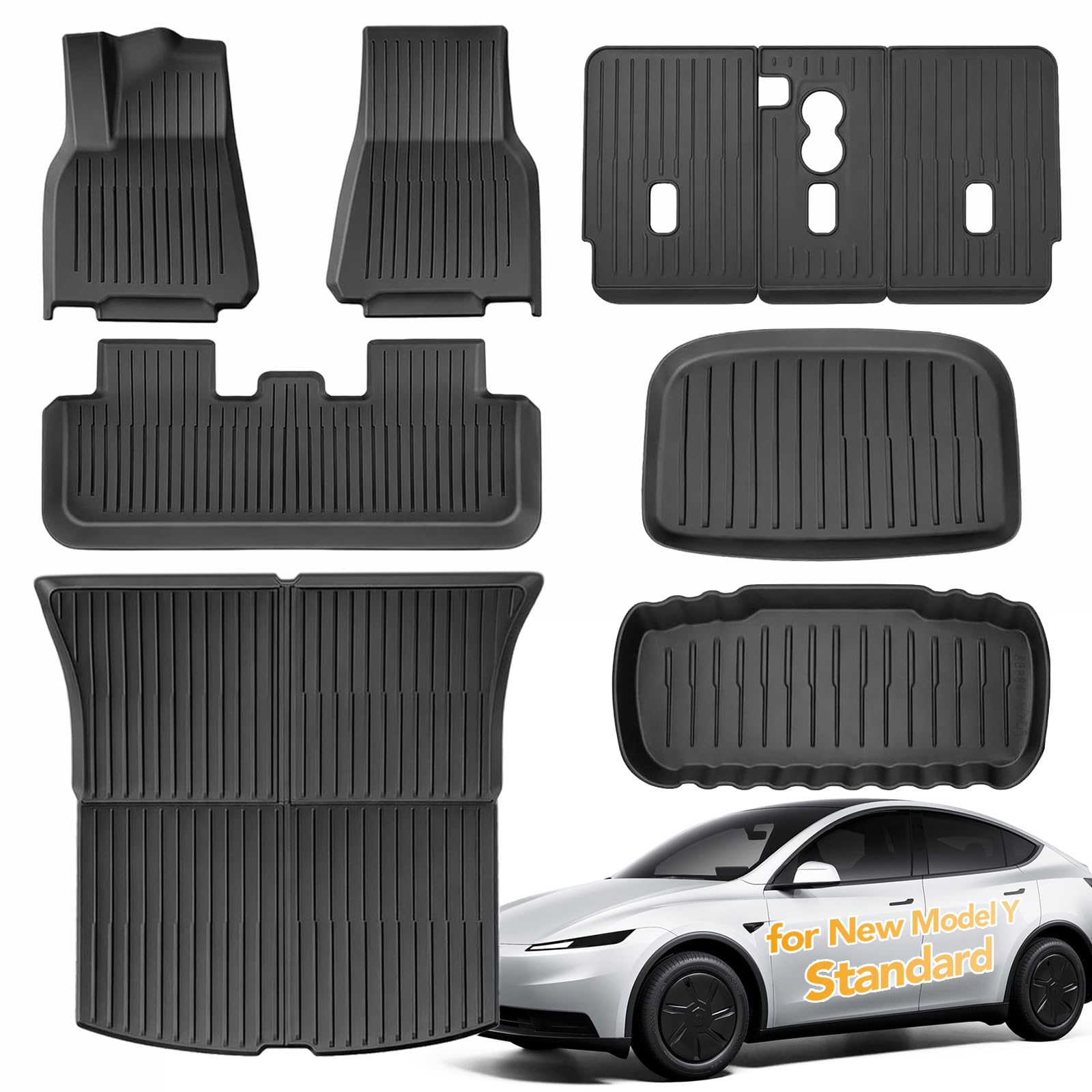 SUPER LINER Tesla New Model Y Standard Floor Mats 2025 2026 2027, TPE 9PCS