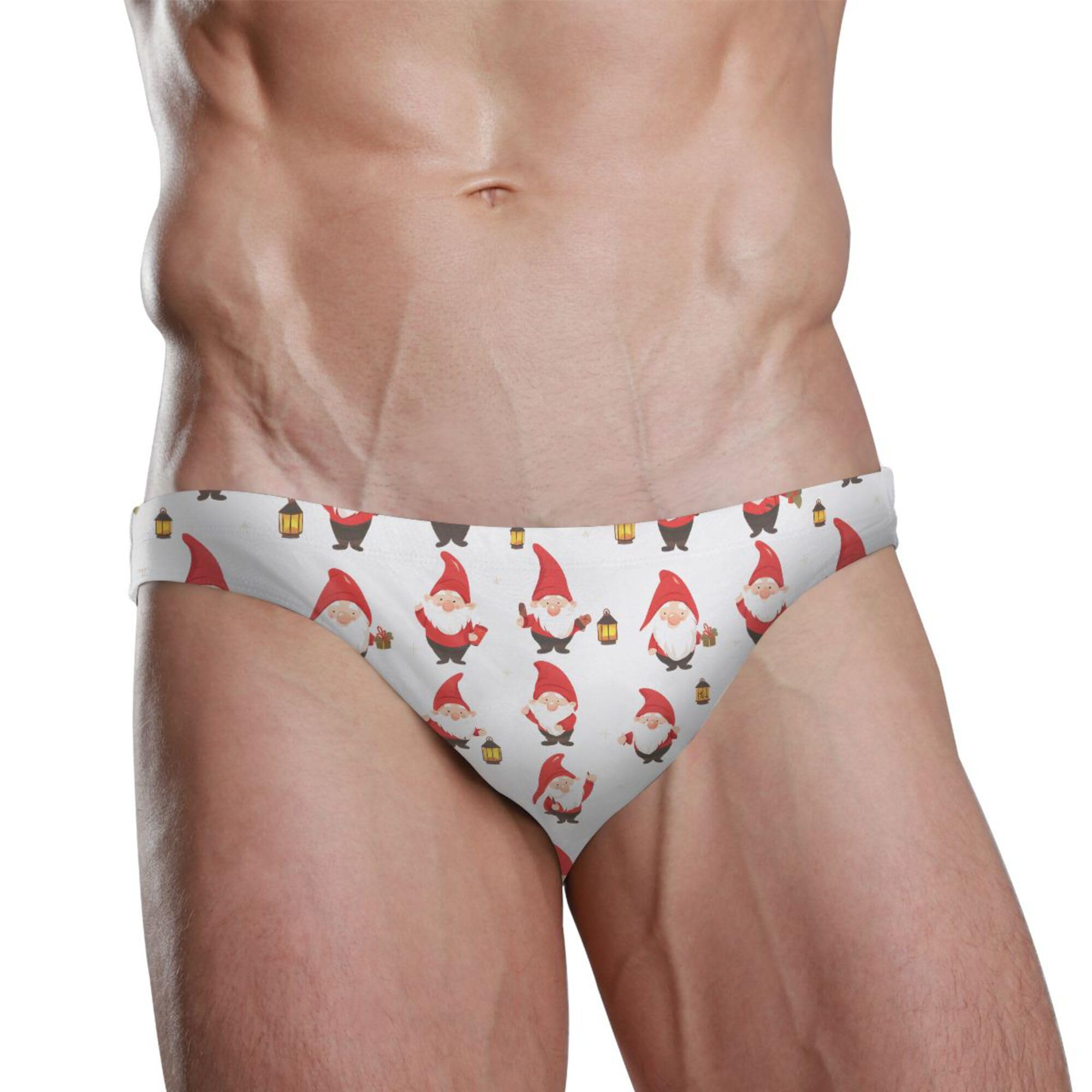 Christmas Xmas Gnome Dwarfs Swim Briefs for Men Swimsuit Bikini Swimwear XXXL B0403607