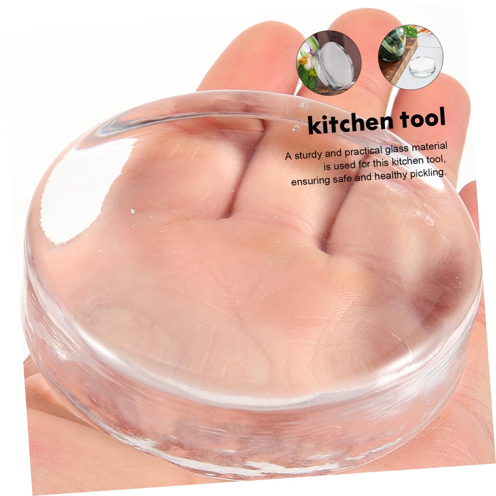TOYANDONA Fermentiergewichte Klein aus Glas Runde Gewichte für Einmachgläser mit Deckel zum Fermentieren von Gemüse und Gurkengläsern