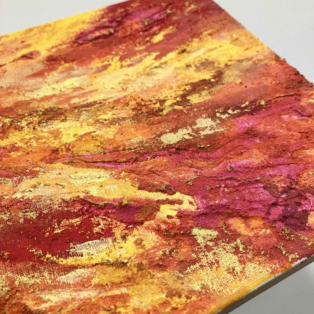 Amazon.co.jp: autumn＊絵画 原画 抽象画 テクスチャーアート 秋