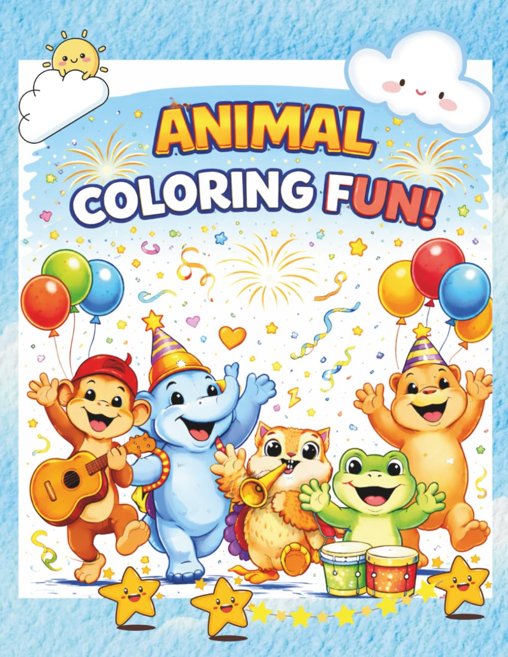 Animal Parade Coloring Book: Whimsical Musical Animals Marching, Dancing, and Playing Instruments | Big & Bold Coloring Pages for Kids Ages 2–8