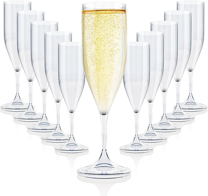 ActivoTex Calici Plastica Spumante per Matrimoni. Confezione da 12