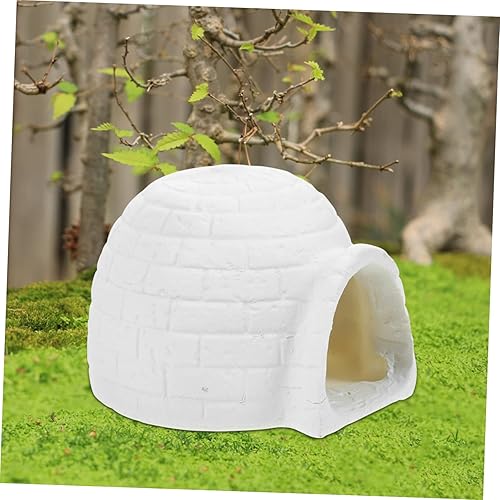 Miniatura 9 de Simulación Igloo - Decoración de juguete para niños pequeños, juguetes de zorro, resina, casa de hielo, modelo, figuras, manualidades, blanco,