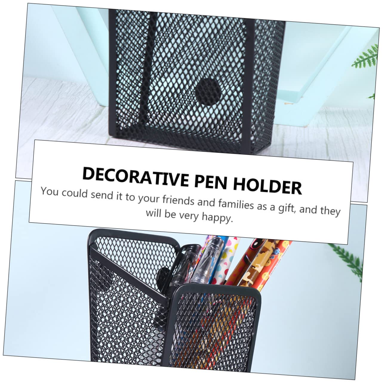 Portapenne Decorativo Da 3 Pezzi Contenitore Per Cancelleria Nero Contenitore Magnetico Multifunzionale Per Ufficio