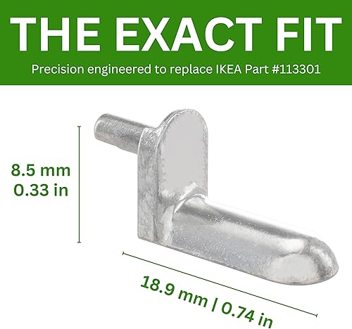 Miniatura 2 de Spare Hardware Parts BESTA - Pasadores para estantería (repuesto para IKEA Parte #113301) (paquete de 12)