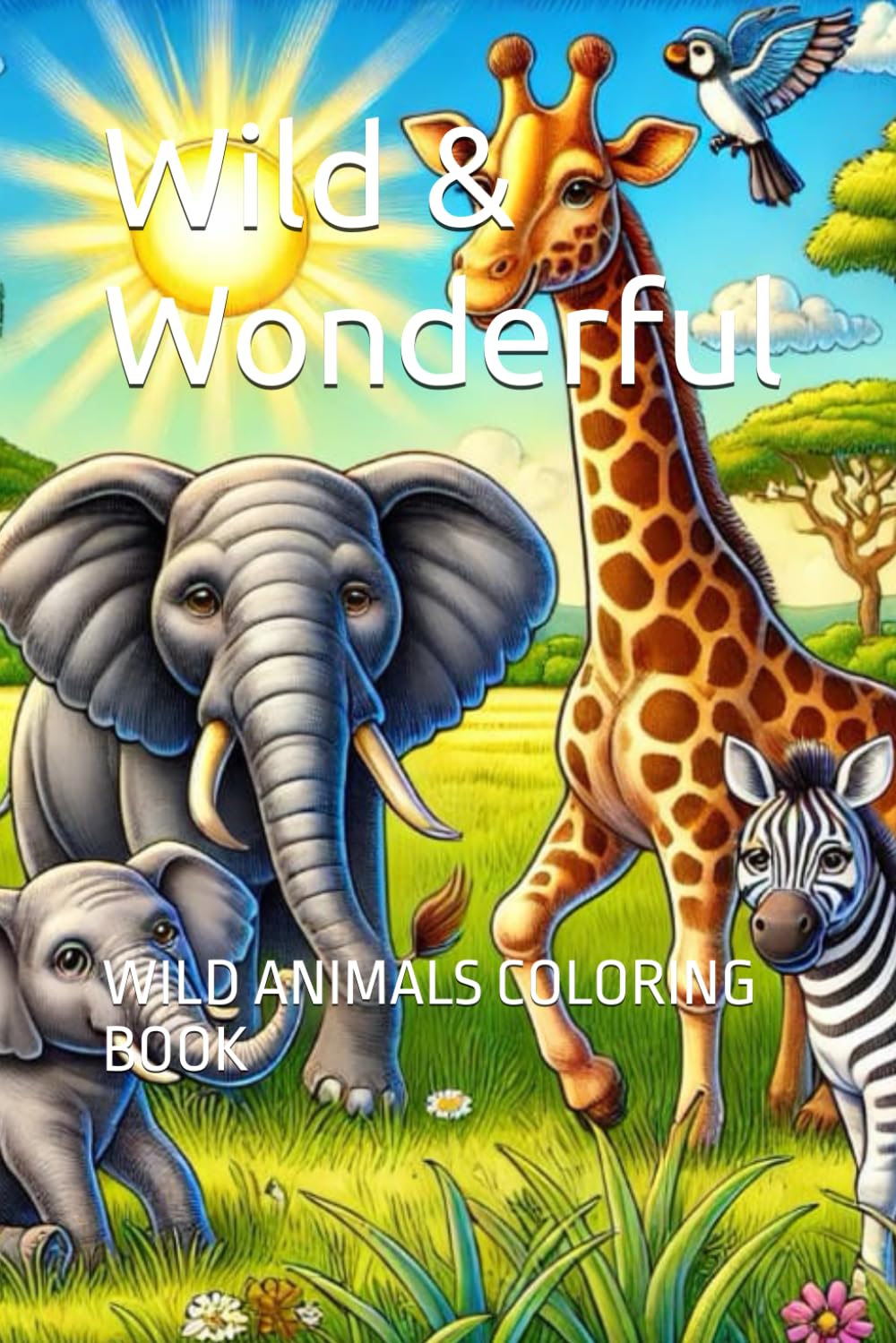 Wild & Wonderful: WILD ANIMALS COLORING BOOK