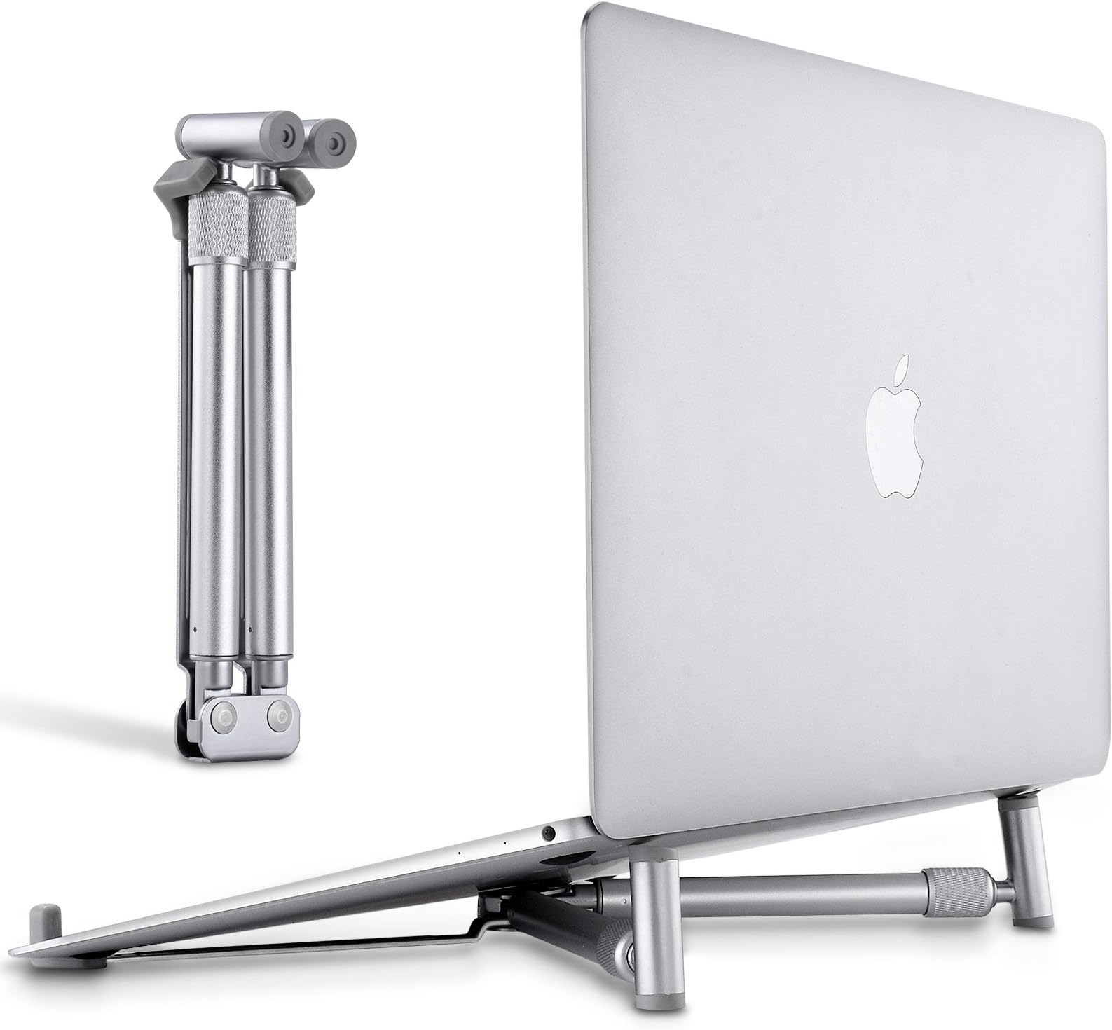 Laptop Base Stand for MacBook Pro Computer Lap Notebook, Adjustable Laptop Riser Cooling Aluminium Ventilated Portable Foldable Ergonomic Holder for 12" 13" 15" 17" Screen