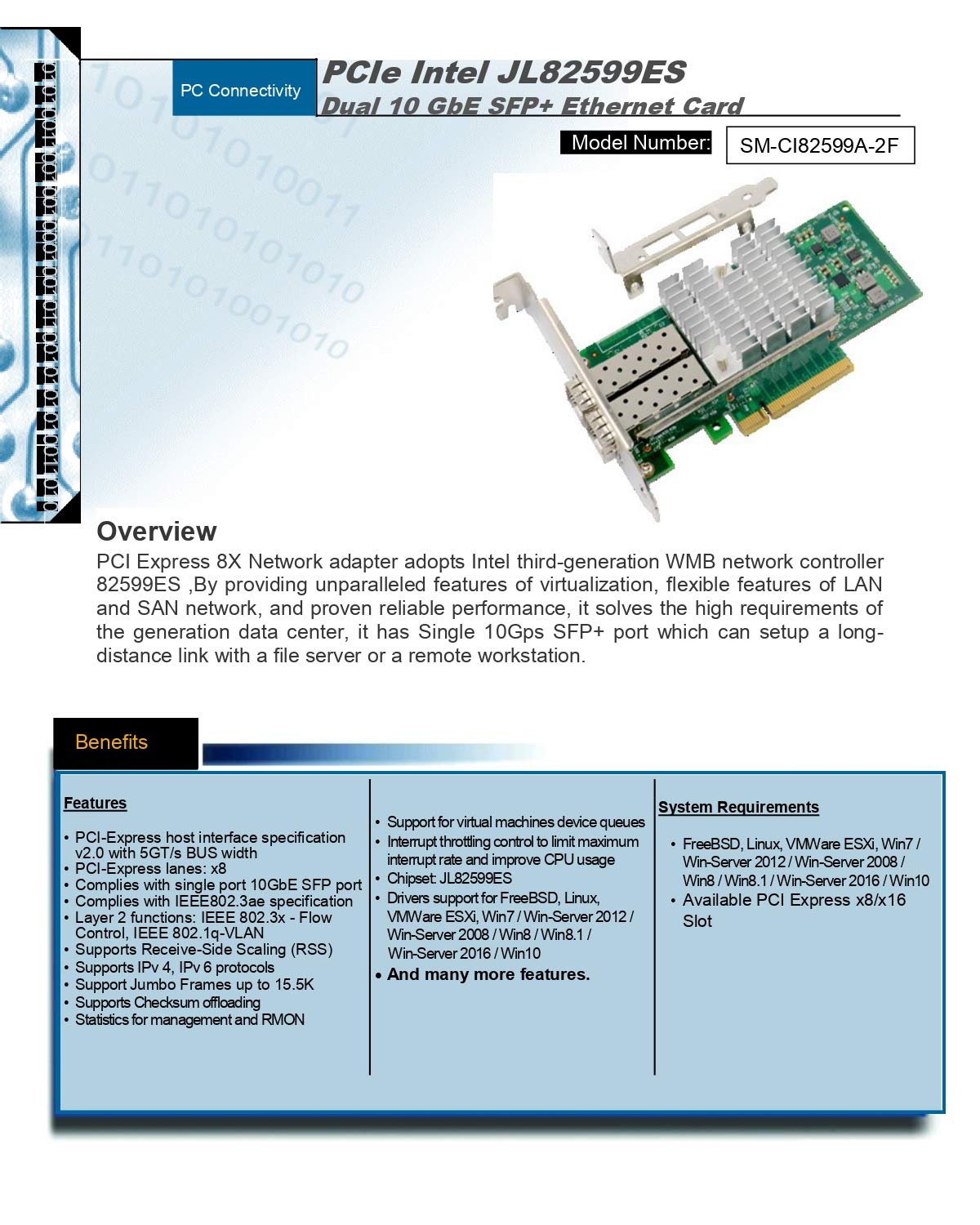 Amazon.in: Buy Cheetah 10 GbE Dual SFP+ Ethernet Card PCIe Chipset