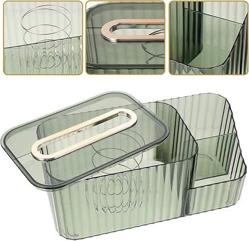 Miniatura 3 de Beavorty Caja de pañuelos transparente, dispensador de pañuelos faciales, caja organizadora de servilletas, estuche para secadora, soporte para