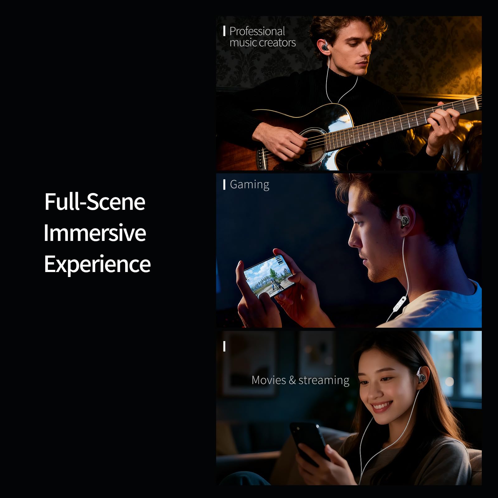 KZA COUSTICS KZ Vibe X - Auricolari in-ear con bassi profondi, HiFi IEM, Dual Dynamic Driver, monitor in-ear con doppio microfono, cuffie da gioco, adatte per musica, giochi e film (microfono da 3,5