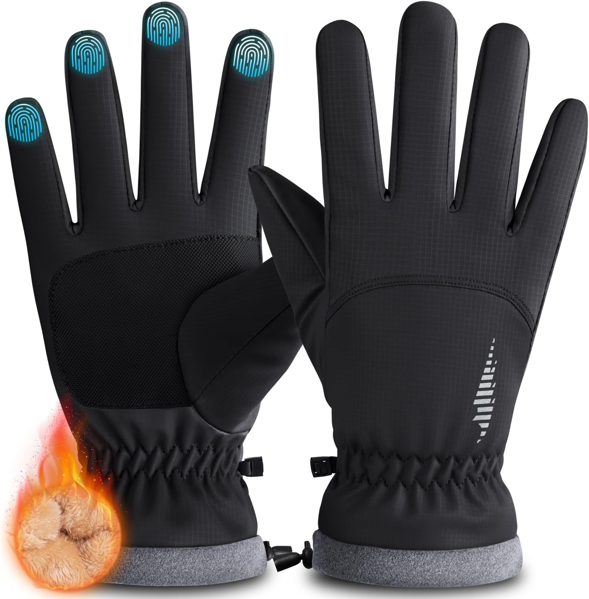 rivmountWinter Waterproof Ski Snow Warm Gloves for Women Men, Windproof Cold Weather Thermal with Touchscreen Fingers, for Running Driving Cycling Hiking Biking Outdoor Sports Daily Work