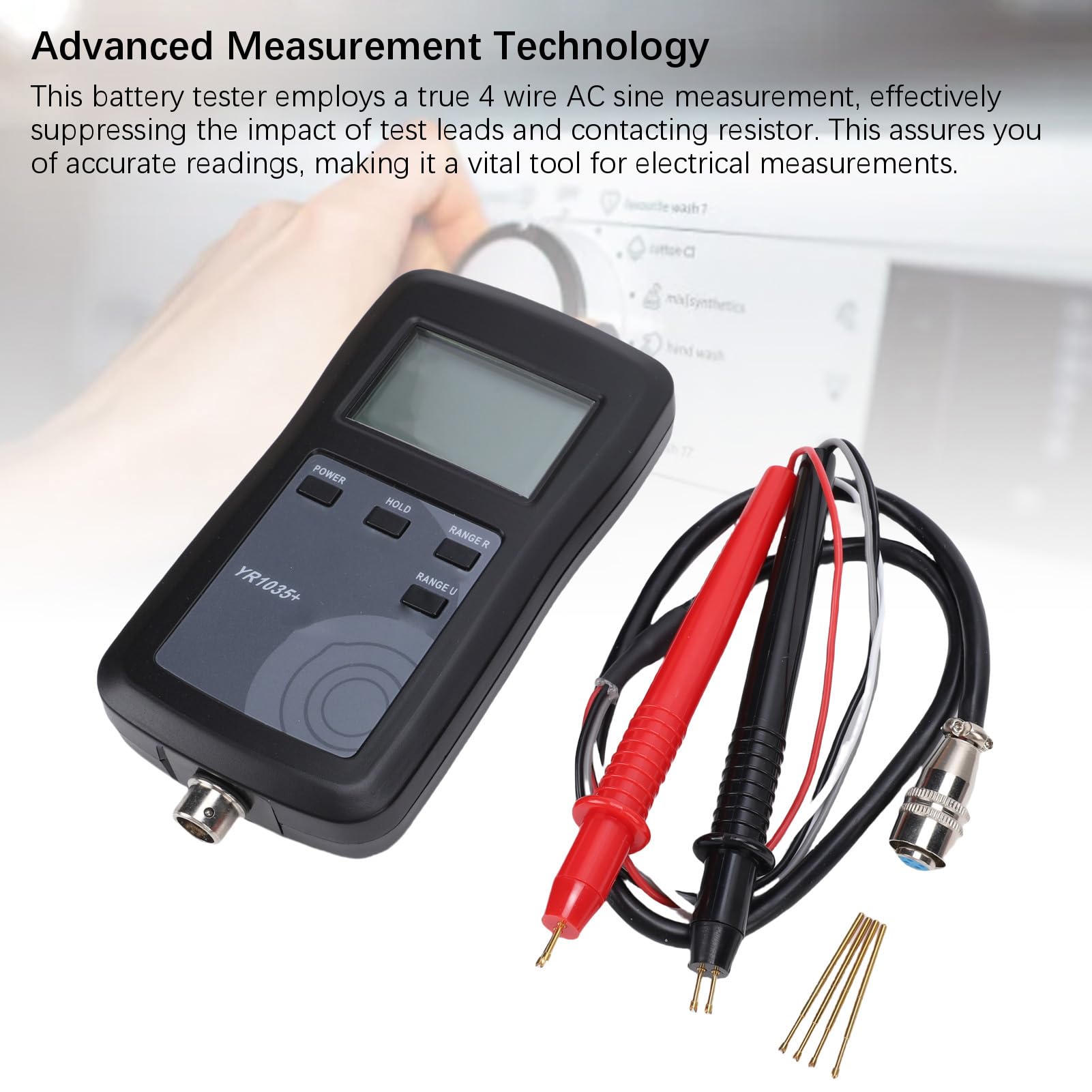 Luocute Tester della Batteria di Resistenza Interna di Tensione, Tester Batteria per Auto, Misuratore del Controllo per le Batterie a Ioni CD Ni Ni, Batterie Digitali a 4 Fili