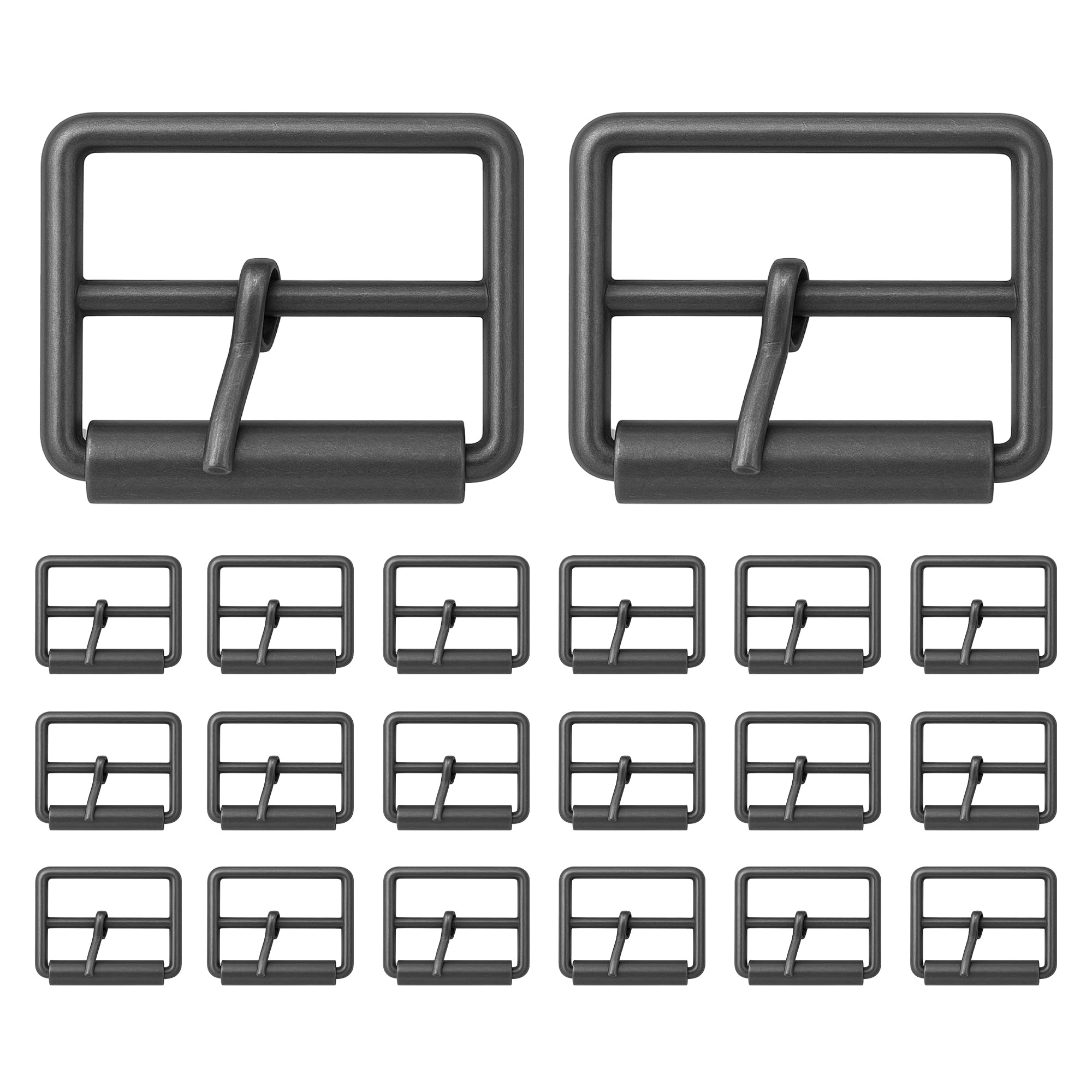 WedDecor Single Prong Metal Roller Buckle Multi-Purpose for Shoes, Belts, Handbags, Luggage Bags, Clothing, Hand DIY Accessories, Webbing, Footwear, and Leather Crafts, Gunmetal, 30mm, 20pcs