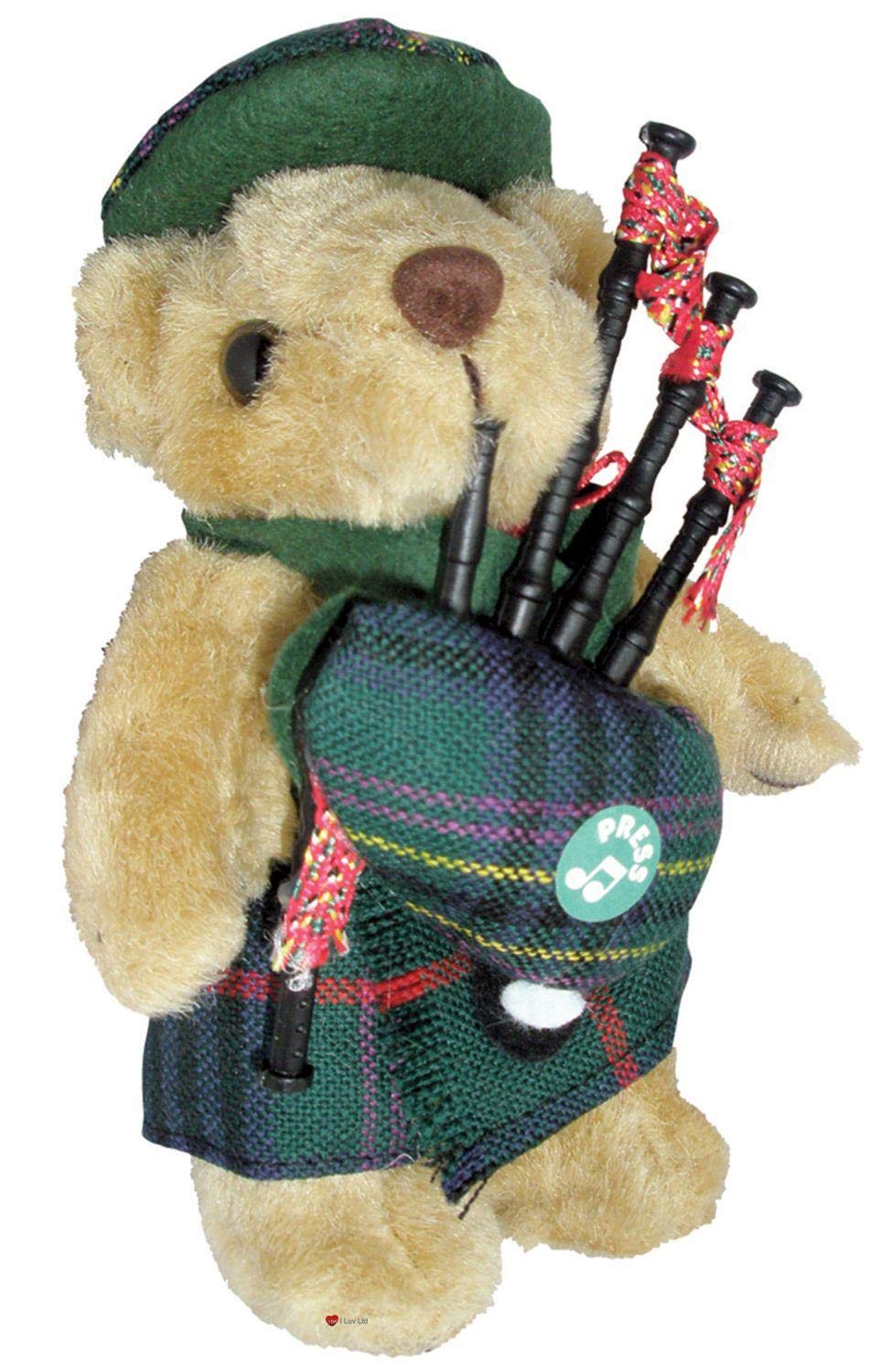 I Luv Ltd Kennedy Musical Teddy Bear Clan Tartan Scottish Gift, Made In Scotland