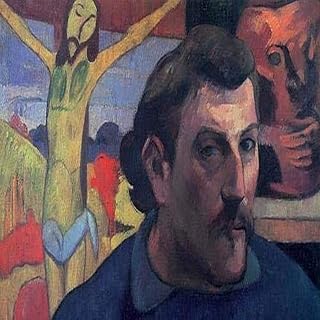 Self portrait with yellow Christ Poster Print by Paul Gauguin (18 x 24)