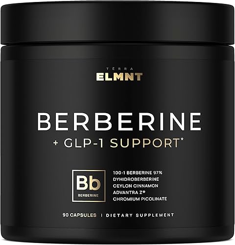 141,500 mg Berberina GLP-1 Suplemento de pérdida de peso + dihidroberina, canela de Ceilán, picolinato de cromo 1000mcg, melón amargo - 100 veces