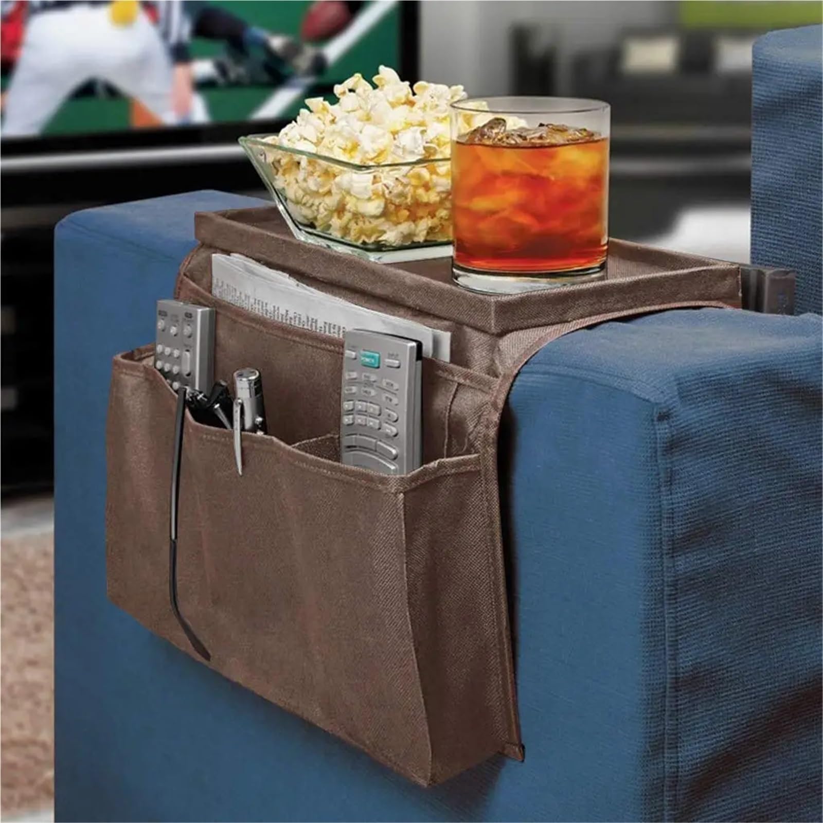 Organizador Antideslizante for reposabrazos de sofá, sillón Caddy, Almacenamiento for cabecera Cama, Bolsillo for TV, Soporte Remoto, Bolsa for, teléfono móvil para Sofá(Gray)