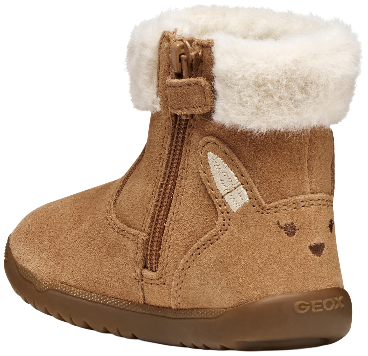 Geox Garçon Fille B Macchia Girl First Walker Shoe, Cognac, 26 EU