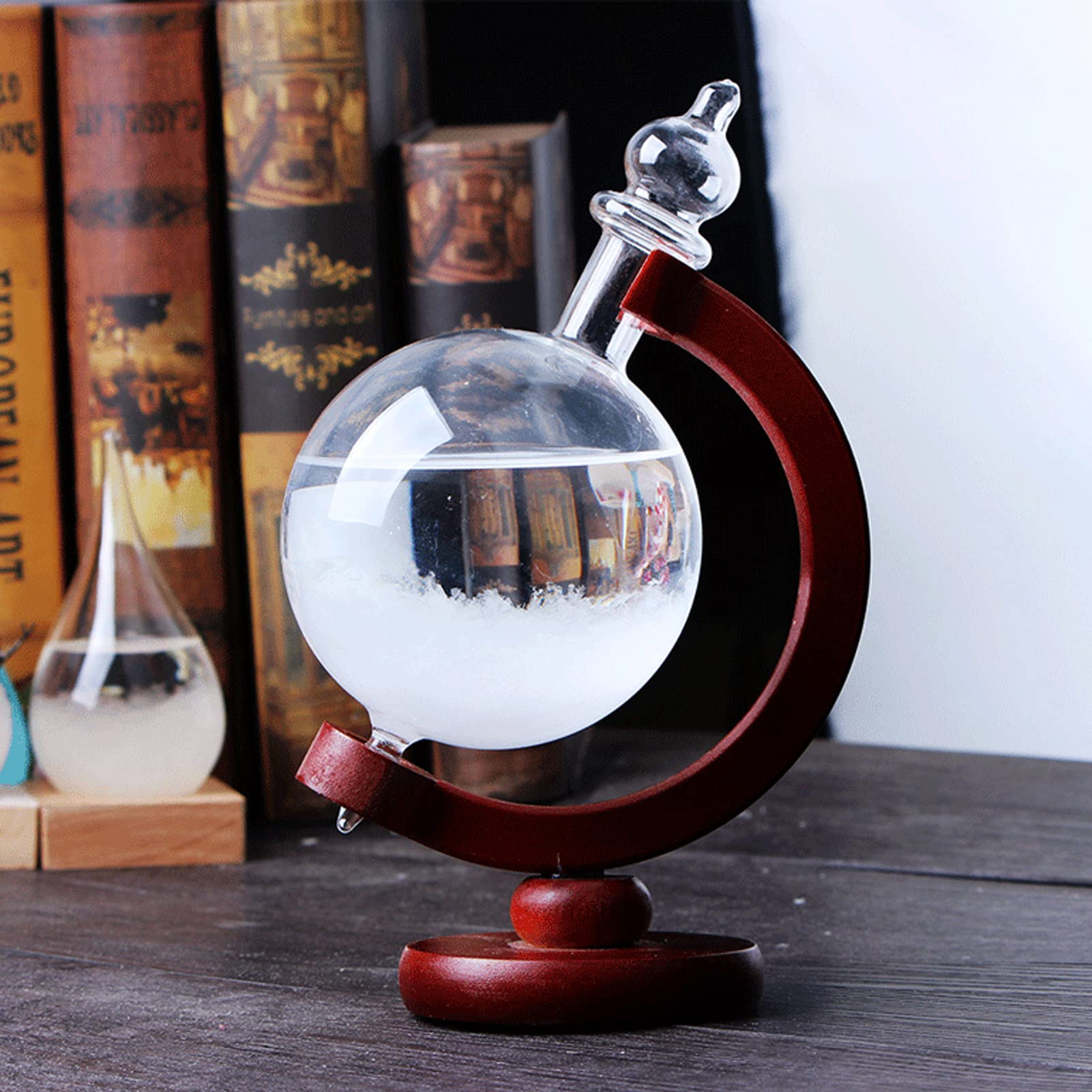 Storm Glass Weather Predictor,Weather Predicting Station,Globe-Shaped Weather Glass Weather Station,Decorative Crystal Ball Weather Predictor,Great Gift for Office Desktop Home Decorative (style 2)