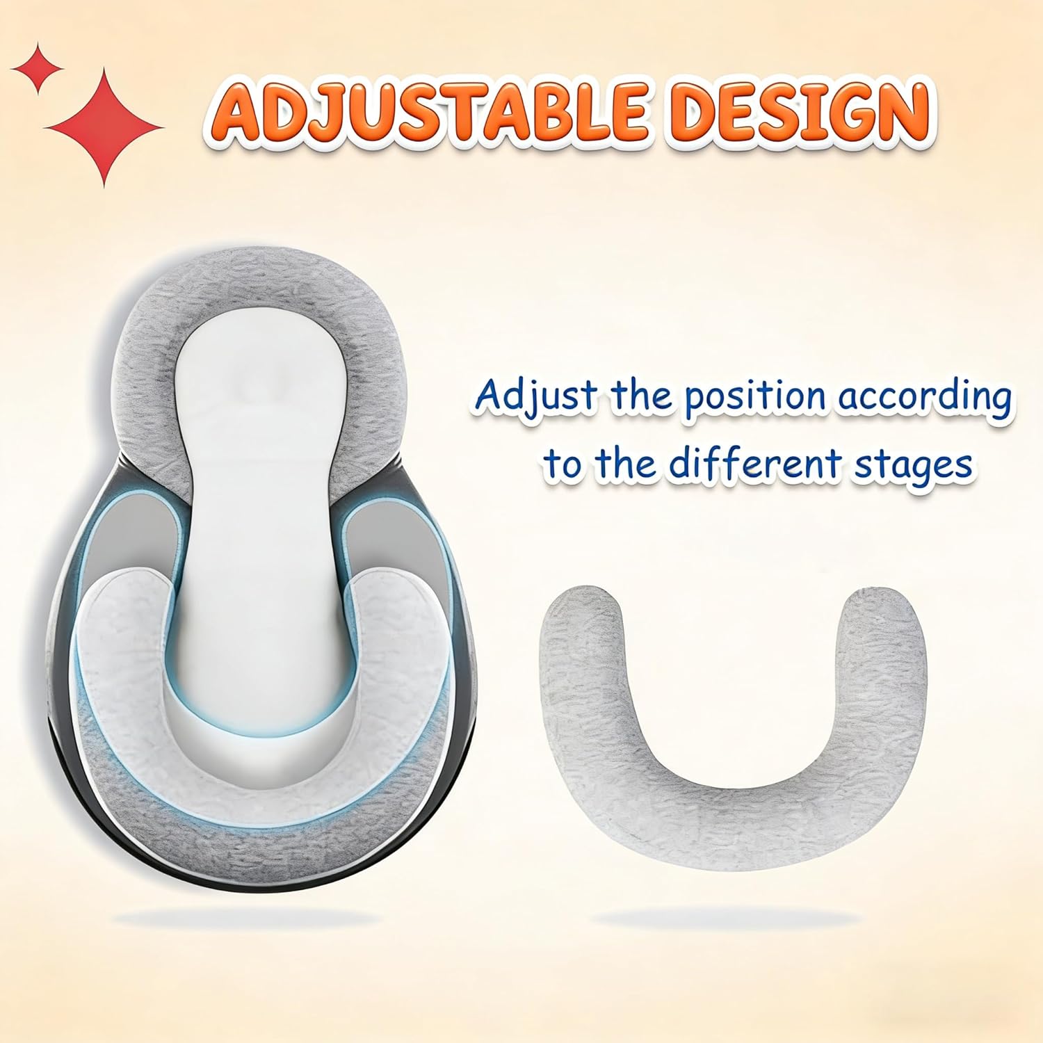 Wedge Pillow Wedge Reflux,Lounger Nest Milk Anti-spit Flat Head Prevention Nursing Pillow Feeding Natural Incline Pillow