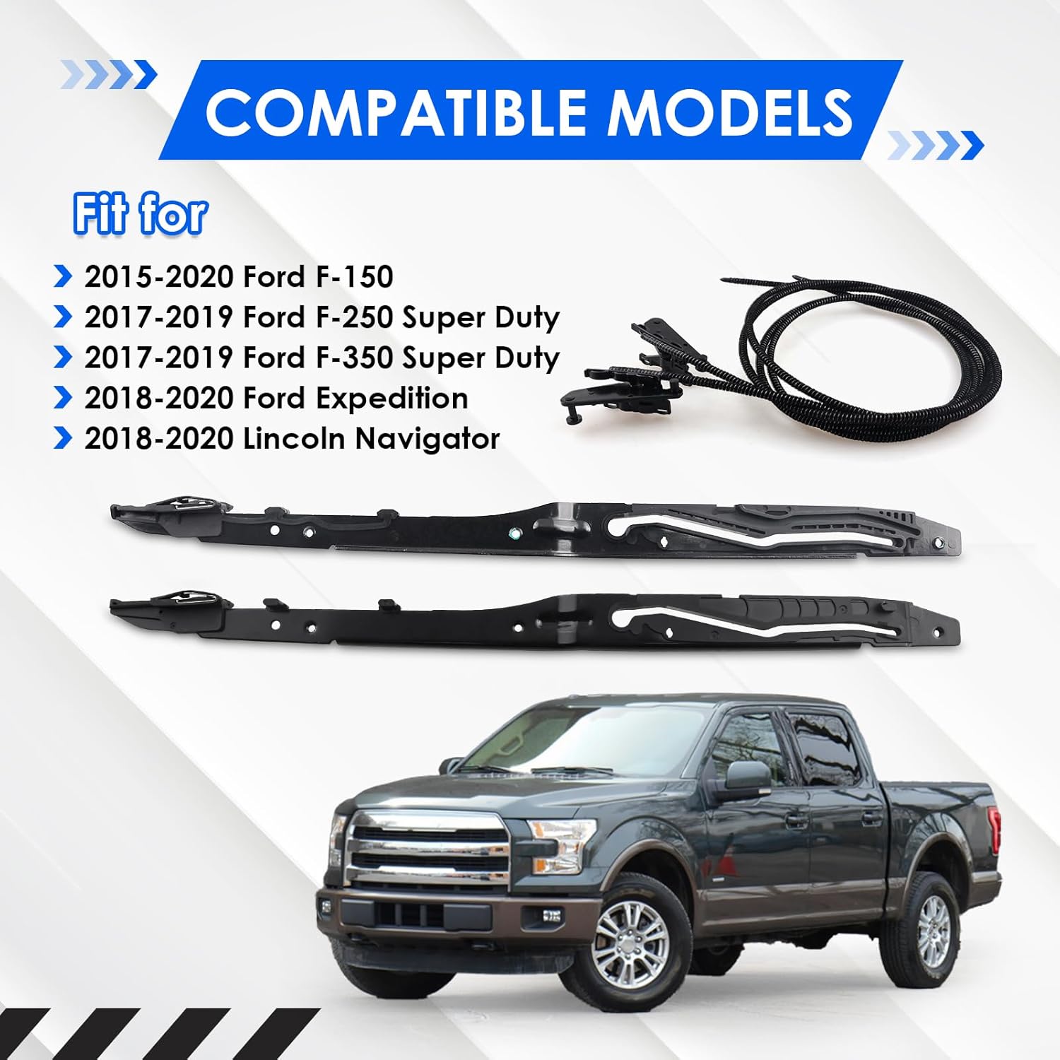 new upgraded fl3z16502c22 sunroof glass cables & track assembly repiar kit compatible with ford f-150 2015-2020, f-250 f-350 super duty 2017-2019 replace oe# fl3z16502c22 fl3z-1651071-a fl3z-1651071-b