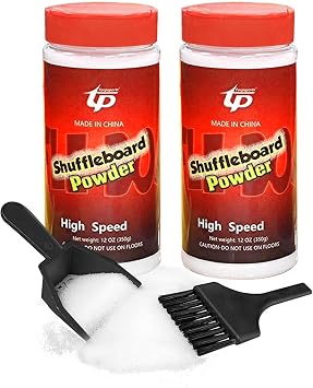 Shuffleboard Sand Wax High/Medium Speed Shuffleboard Powder Set, Shuffleboard Sand with Mini Brush Set