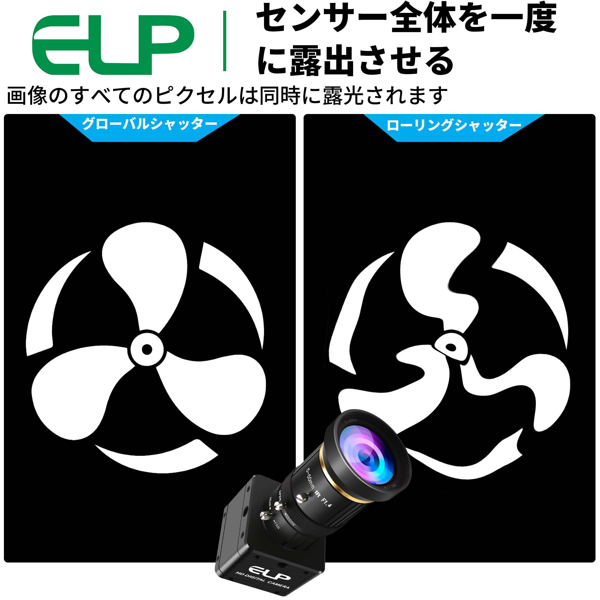 Amazon.co.jp: ELP グローバルシャッター USB3.0カメラ 手動ズーム