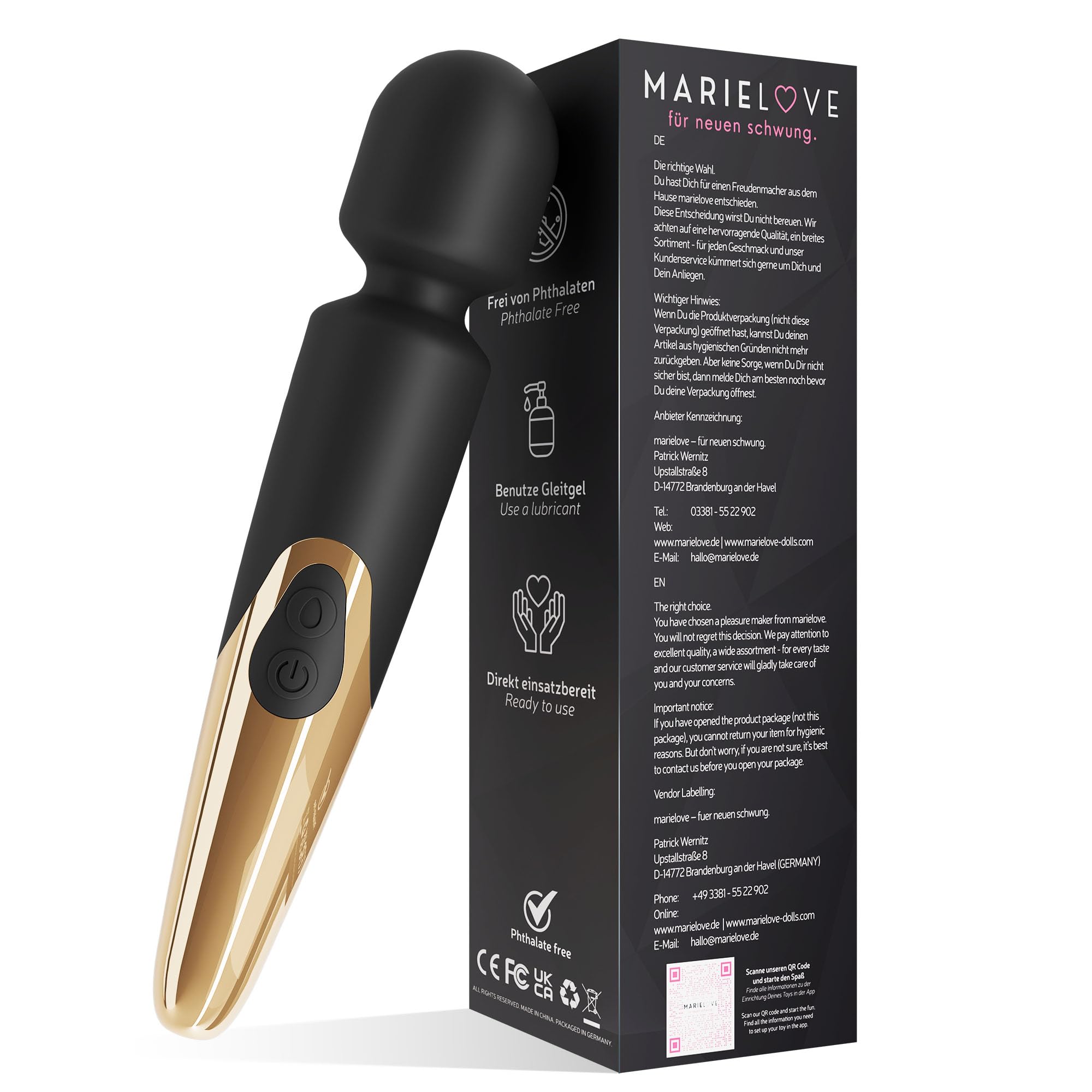 Magic Wand Vibrador Inalámbrico para Mujeres – Varilla de masaje con estimulación del clítoris y batería – 10 modos, juguete sexual para parejas y solos