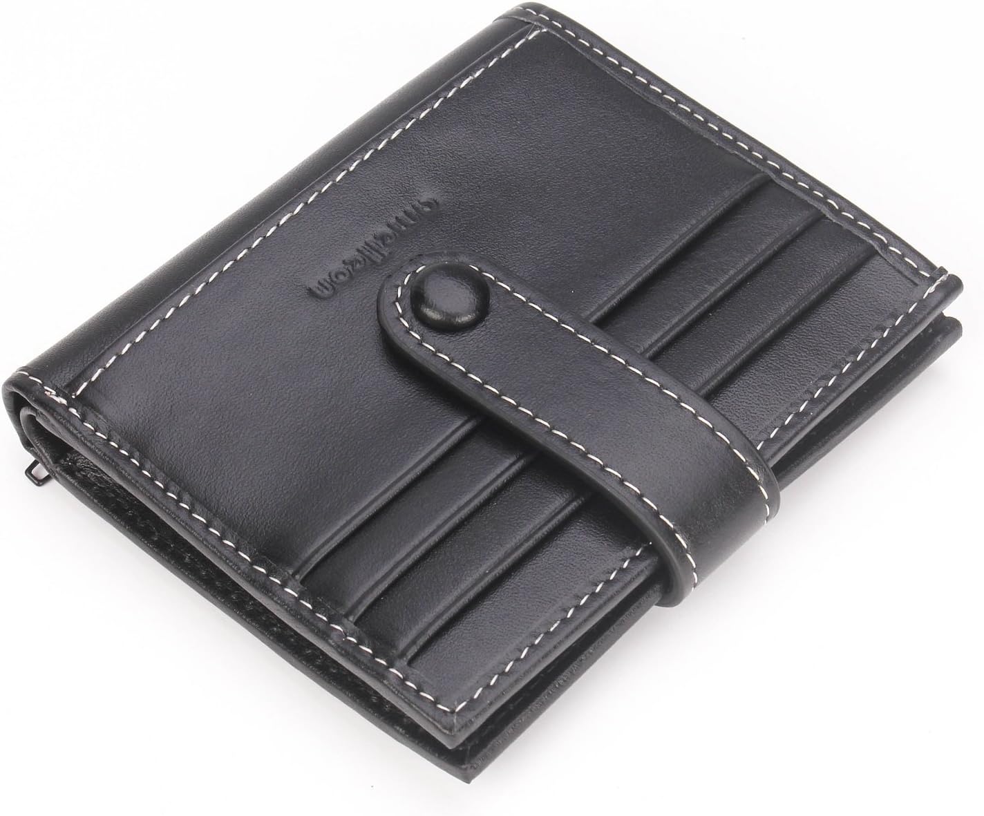 Vertical RFID blocking SLIM Bifold Mens Wallet with Zipper, genuine leather and ultra-large capacity