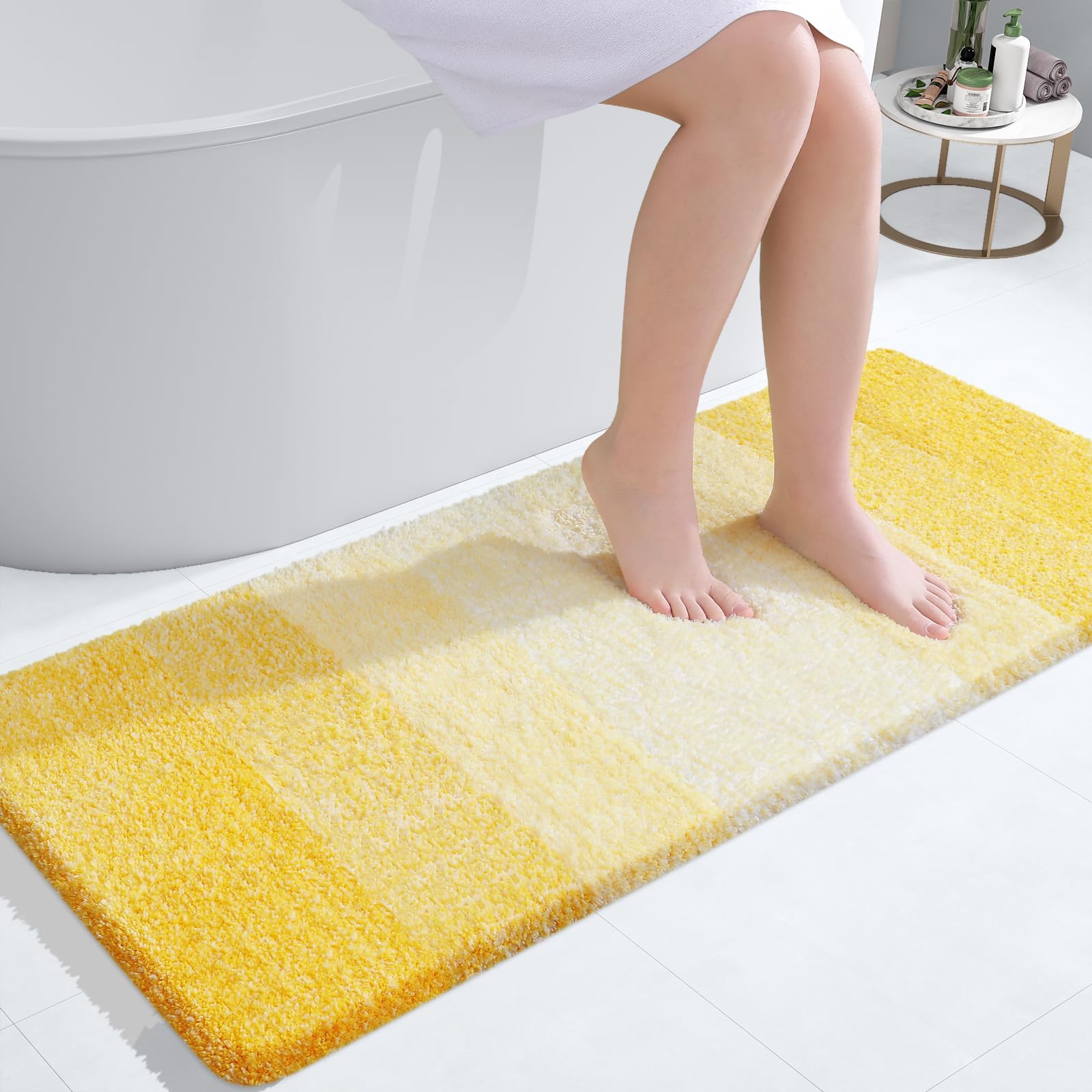 OLANLY Bathroom Runner Rugs 44x24, Extra Soft Absorbent Microfiber Bath Rugs, Rubber Backing, Quick Dry, Machine Washable Bath Mats for Bathroom Floor