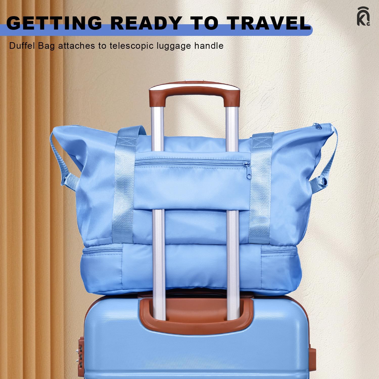 Krute Carry On Luggage Sets 3 Pieces Suitcase Set Hard Shell PC+ABS Airline Approved Suitcases with Spinner Wheels TSA Approved 20 Inch Luggage (LightBlue) - Image 7