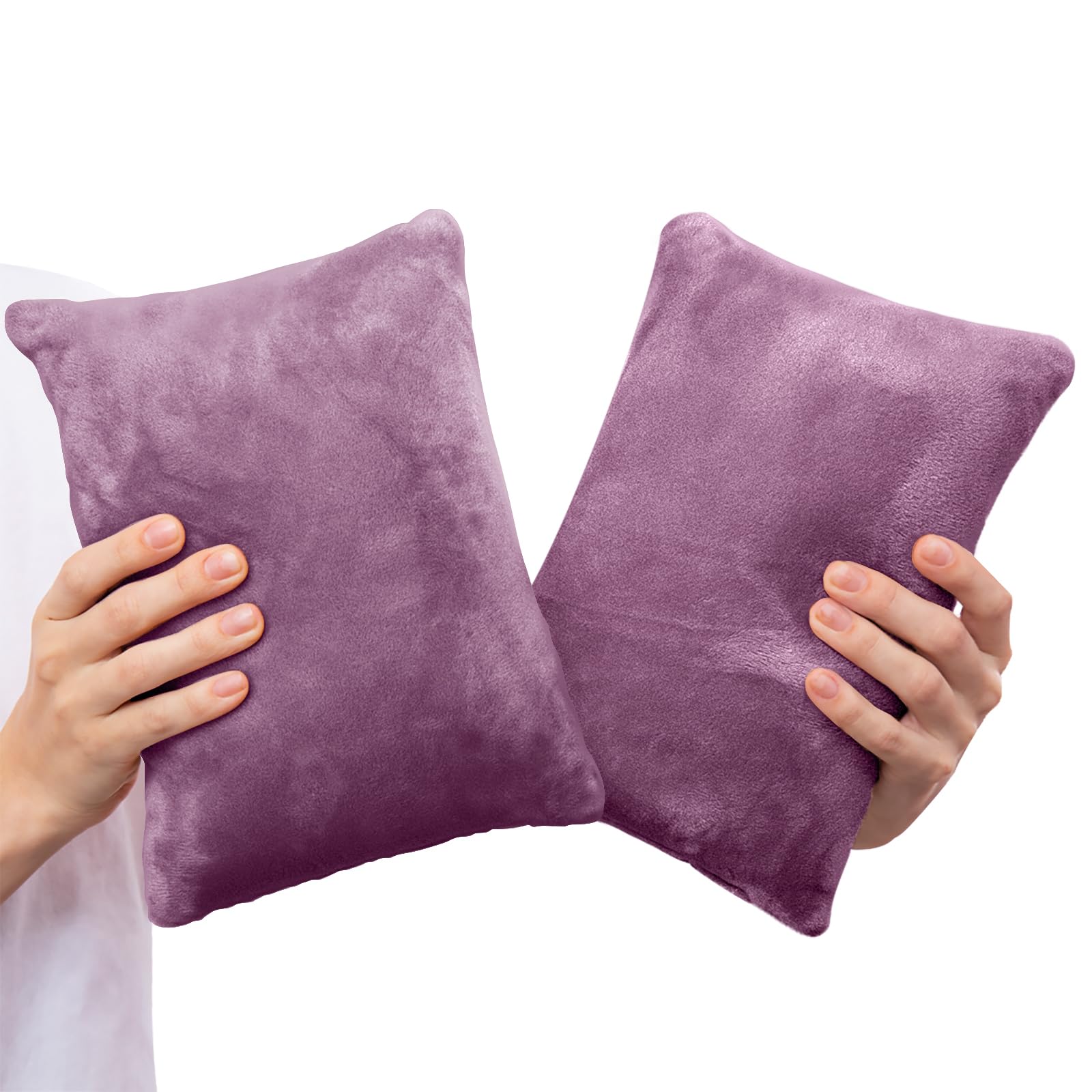 1 MIDDLE ONE 2 Pack Small Pillow, Memory Foam Mini Pillow 11 X 7 Inches for Travel, Sleeping, Nap and Neck, Knee, Lumbar Support, Tiny Cushion for Pet, Dogs (Dark Purple)