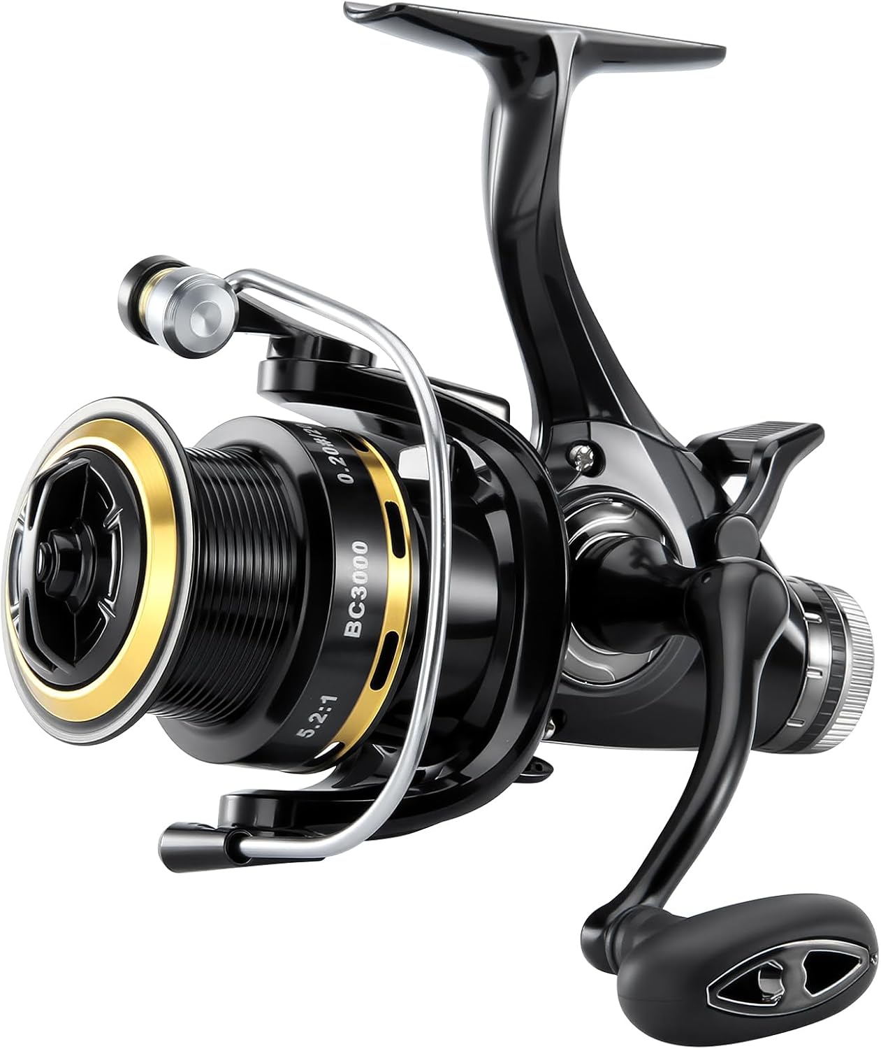 HAUT TON Battle Carp Fishing Reel, 4+1 BB Carbon Fiber Drag Spinning Reels for Saltwater Freshwater Fishing, 26.5 Lbs Powerful Max Drag Baitfeeder Fishing Reels
