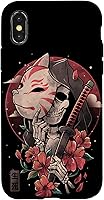 Vista 5 de iPhone 16 Death Messenger Japanese Aesthetics Grim Reaper Kitsune Mask Case