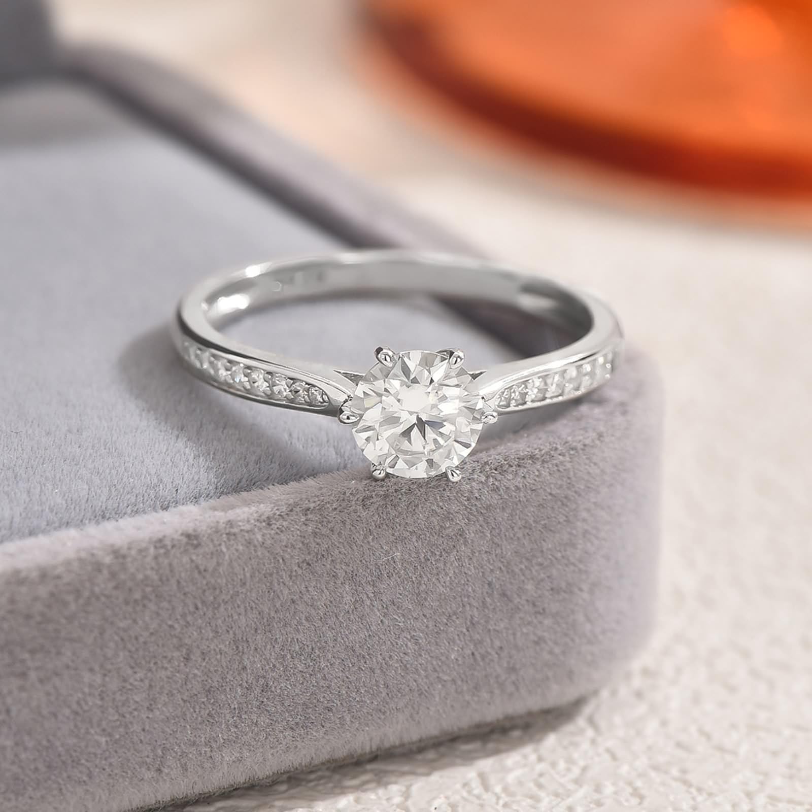 KnSam Auténticas joyas de platino 950, anillos de pareja con moissanita, anillos de pareja PT950, talla 53 (16,9)