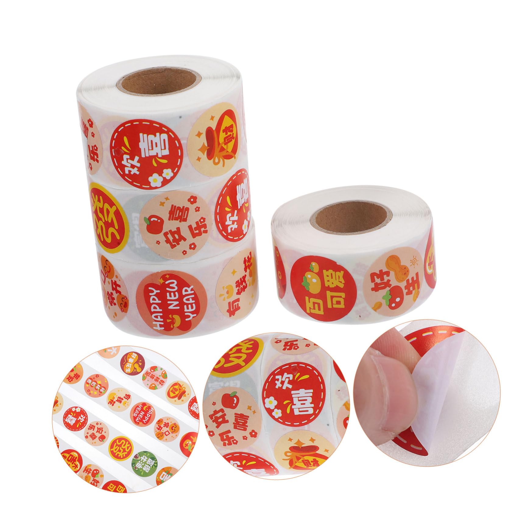 STOBOK 12rotoli Adesivi Adesivi Rotondi Colorati Per Chiusura Buste e Decorazione Etichette Adesive Per e Imballaggi Facili Da Usare Danni Design Creativo e Funzionale